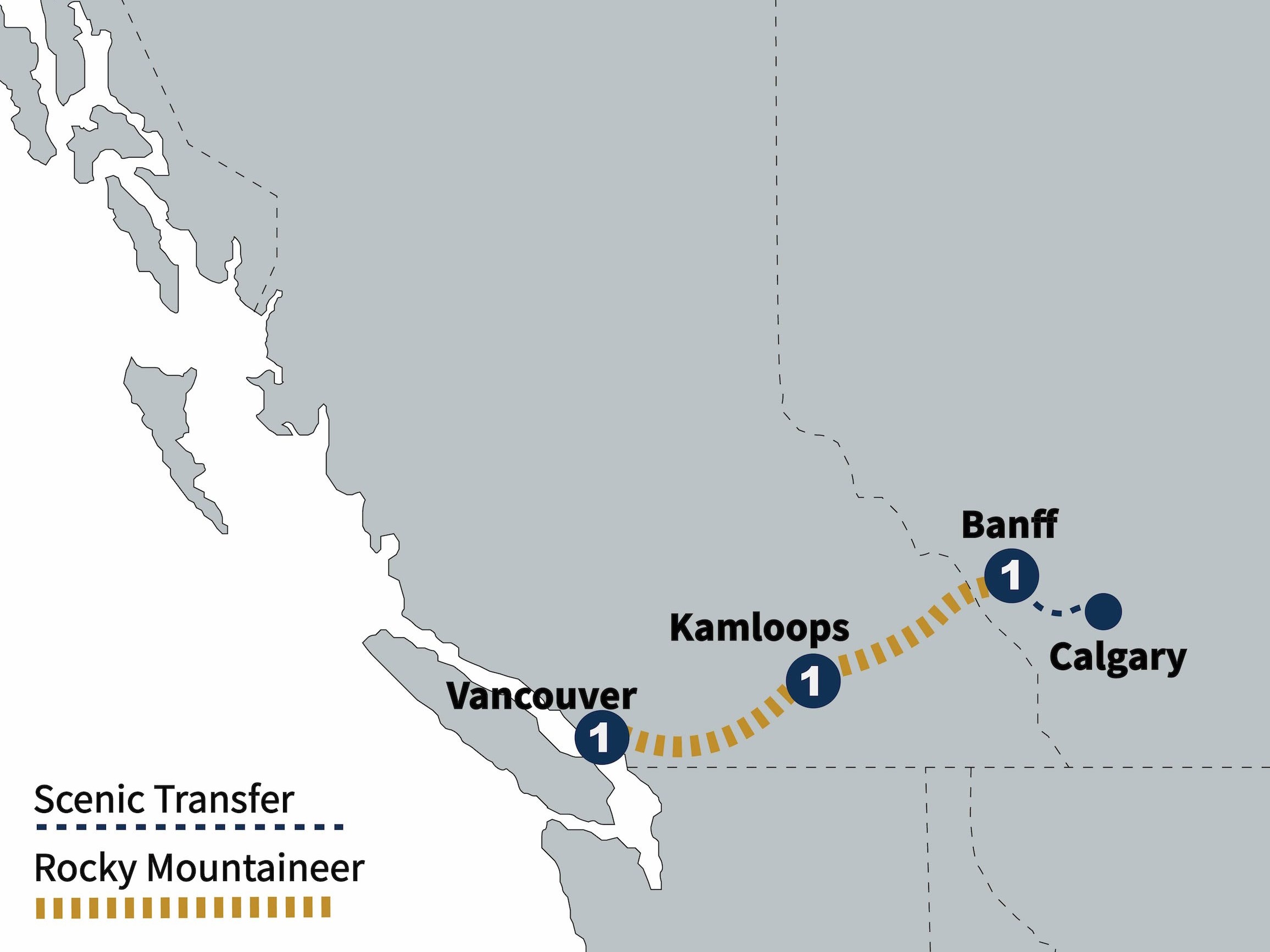 train tour from vancouver to calgary