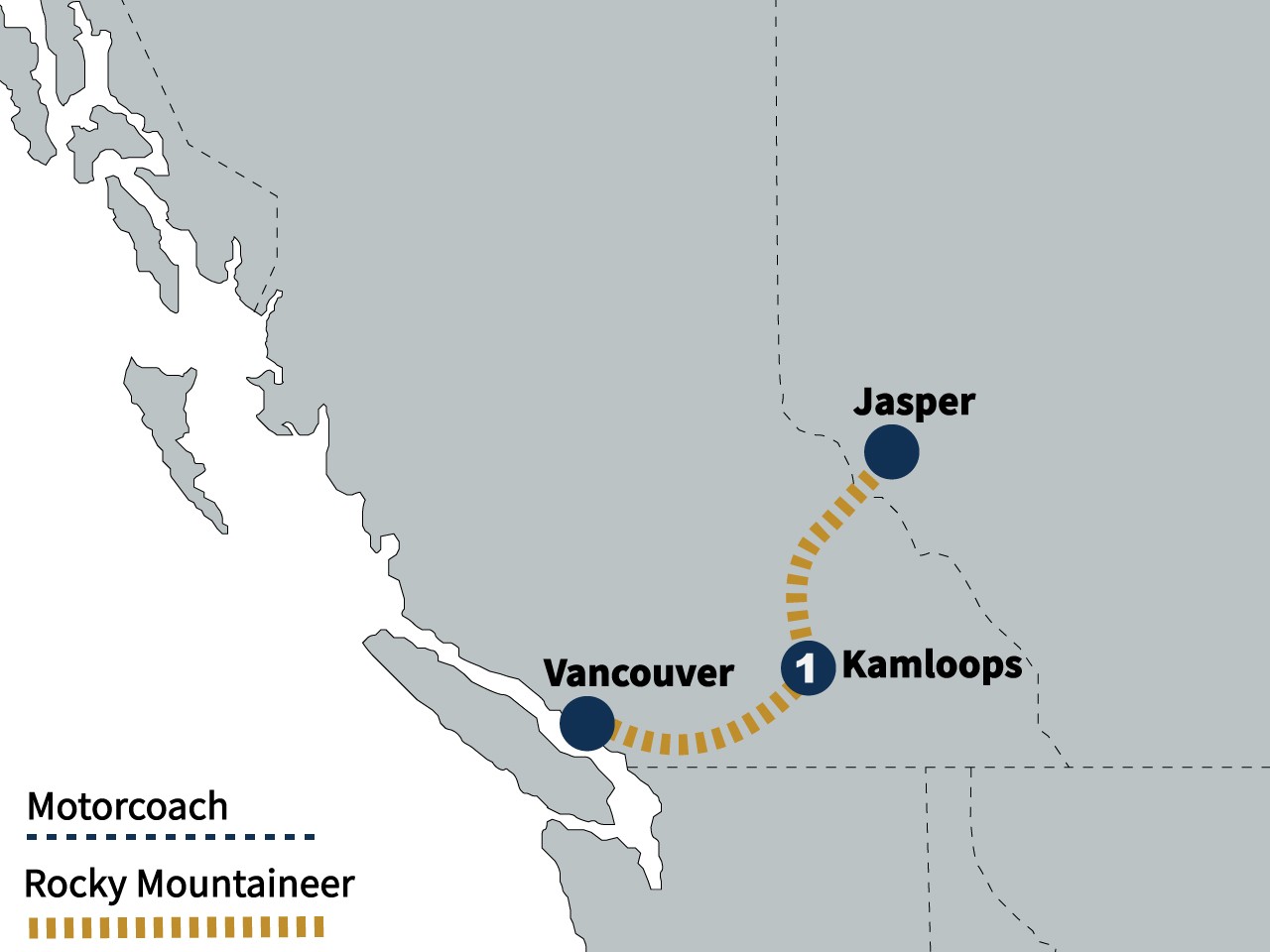 train route between Vancouver and Jasper